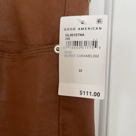 Good American Good Legs Coated Skinny Jeans in Burnt Caramel Size 22 NWT - Picture 6 of 6